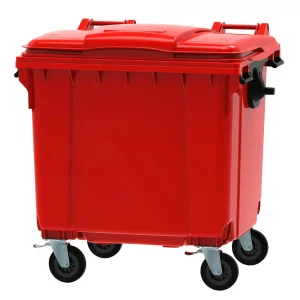 1100l Red Wheelie Bin