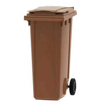 140l Brown Wheelie Bin 400px